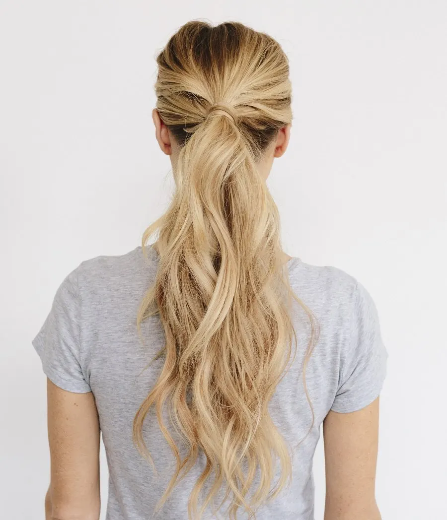 low maintenance ponytail for long hair