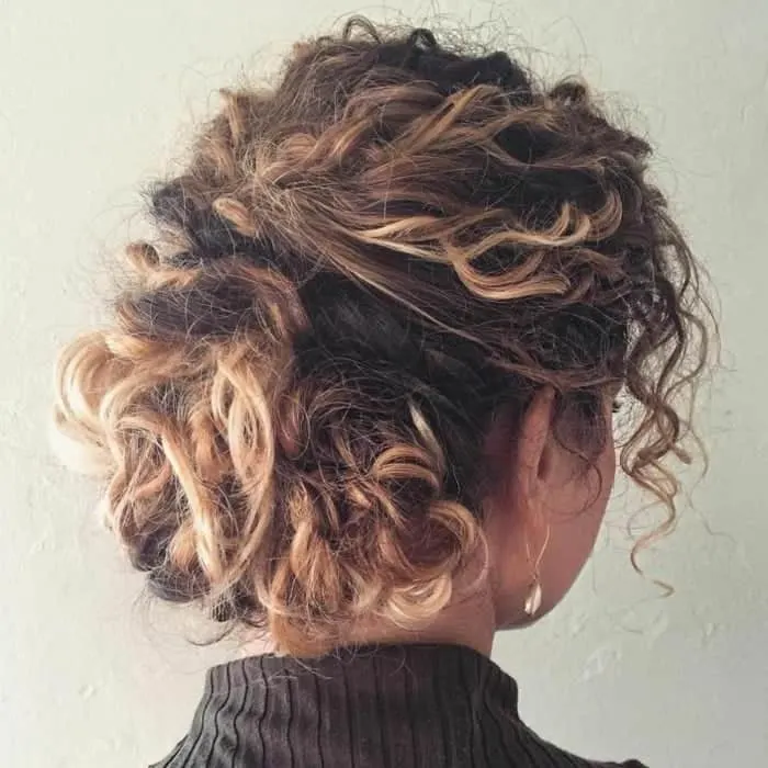 Messy Low Bun for Curly Hair