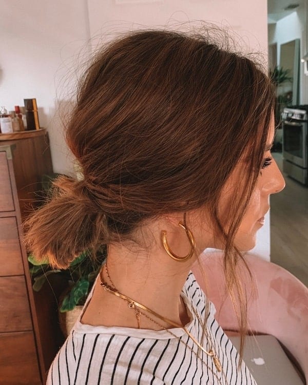 Messy Low Bun for Short Hair