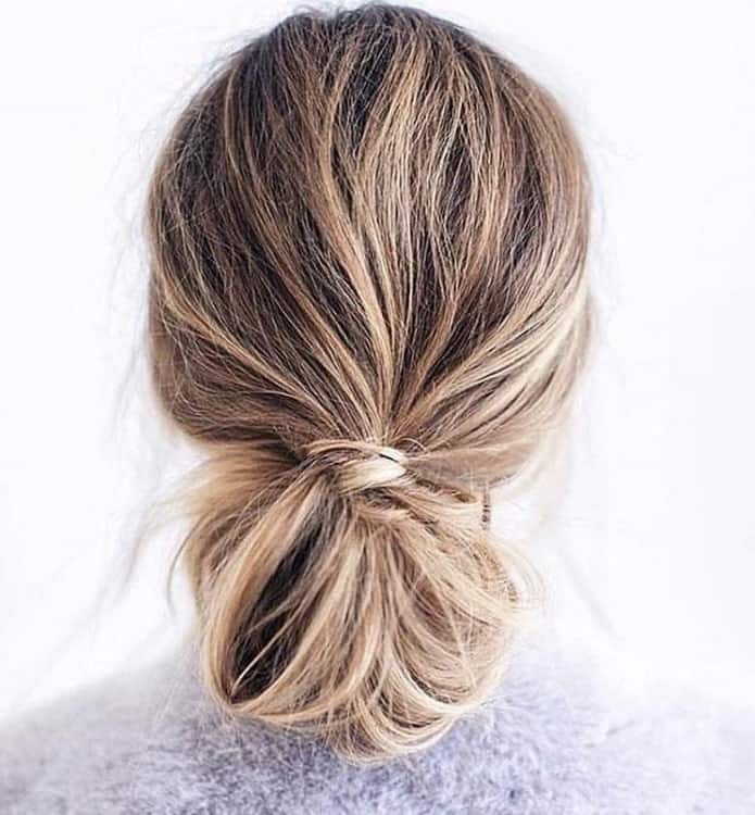 messy low bun hairstyles for women