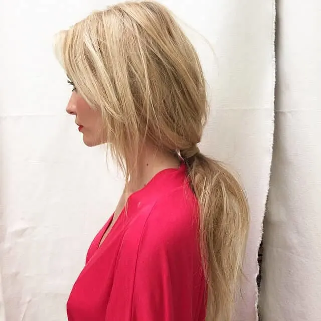 low ponytail for blonde hair