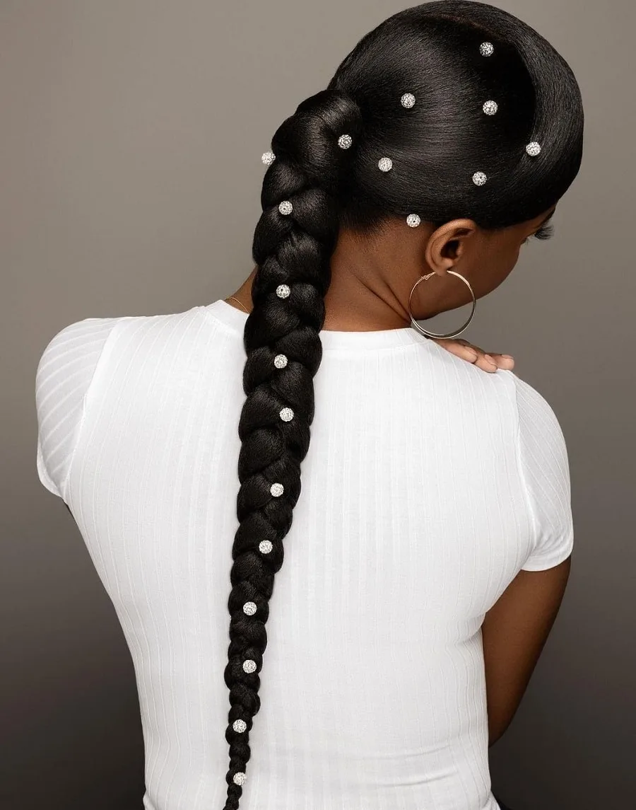 low slicked back ponytail braid