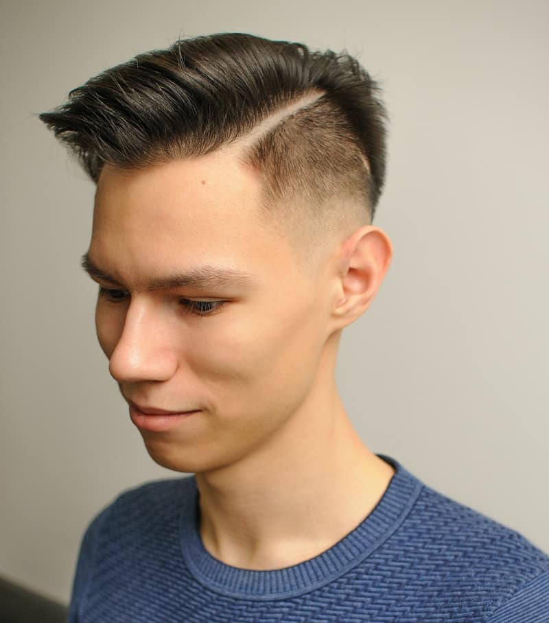 low taper fade haircut with hardpart