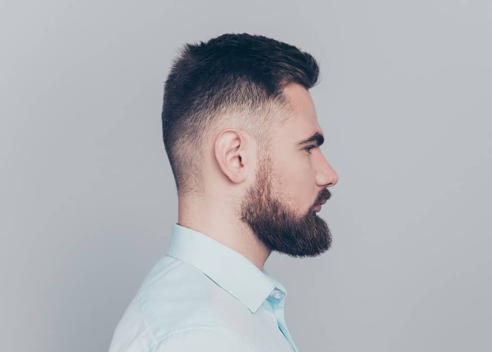 low taper fade with beard