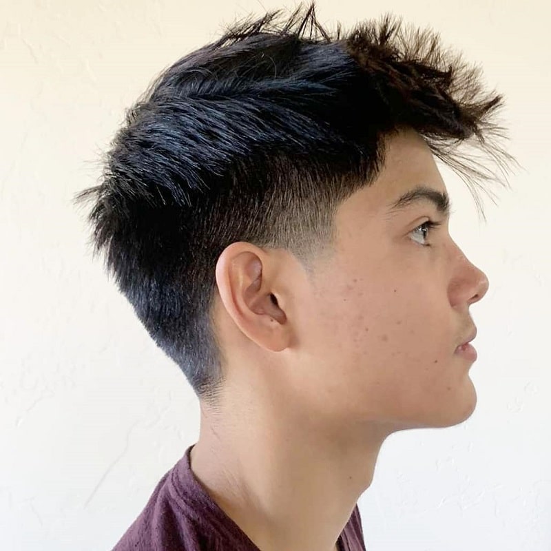 low taper fade with spikey hair
