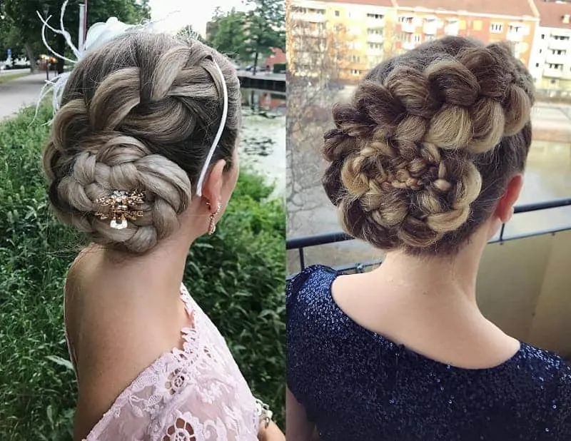 low updo with braid