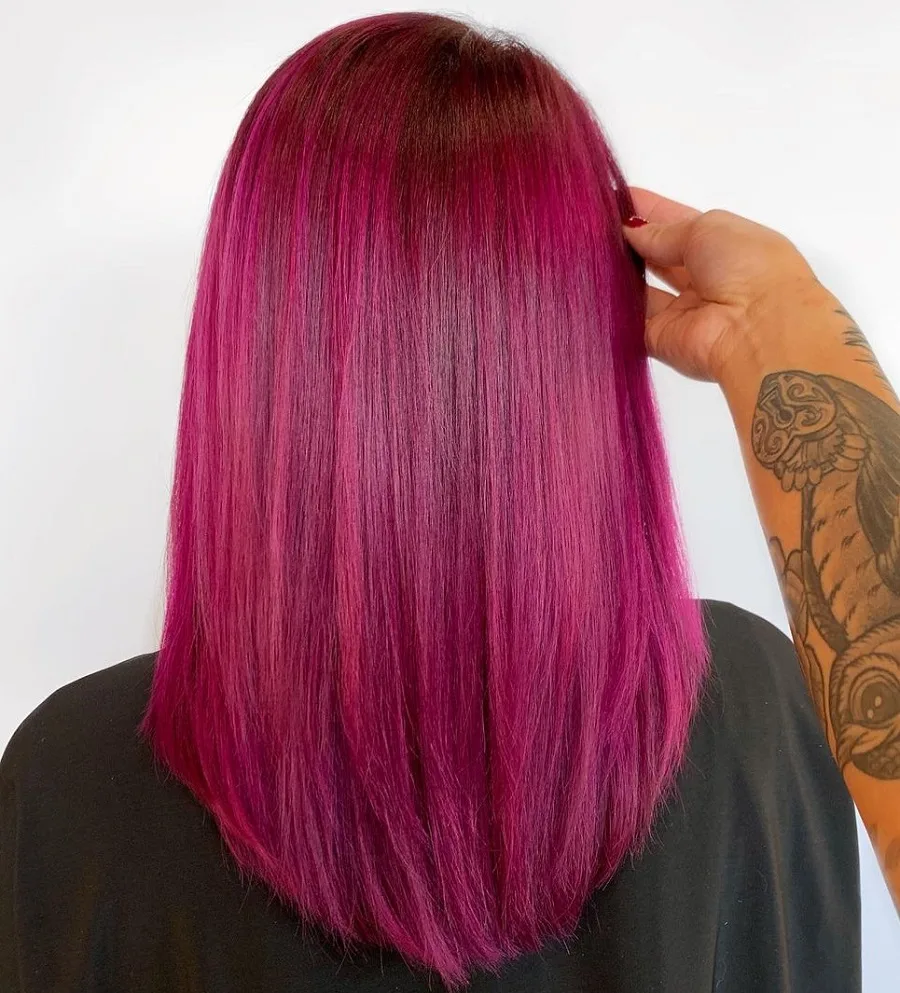 magenta red purple hair