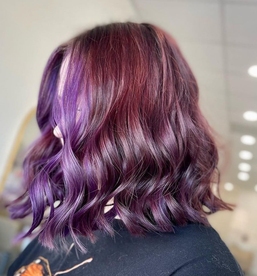 mahogany red purple hair