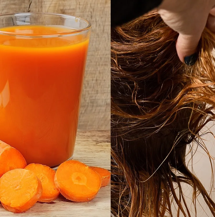 maintain copper hair by using carrot juice