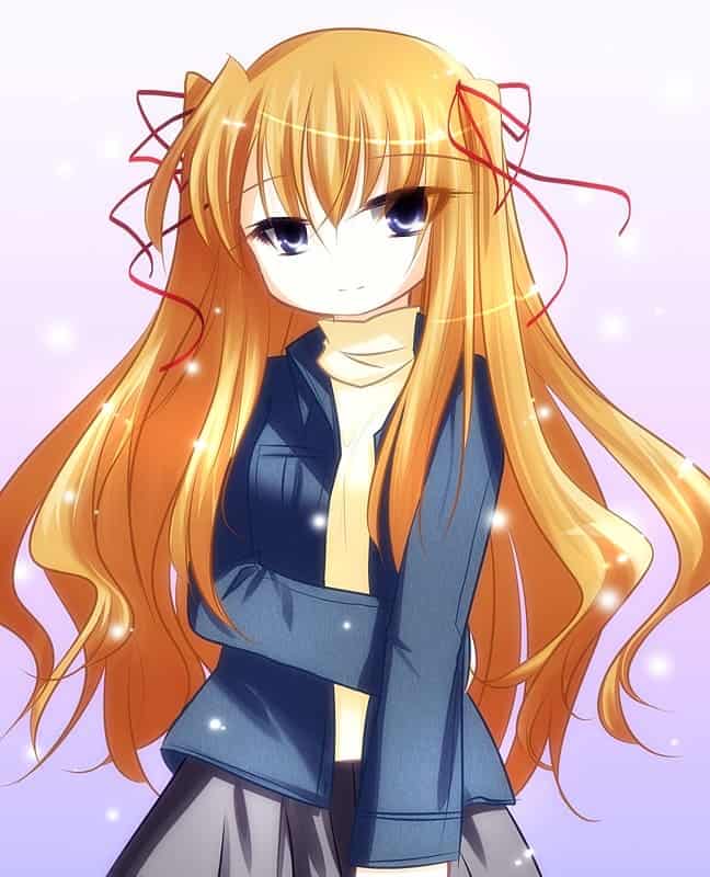 long orange hair anime