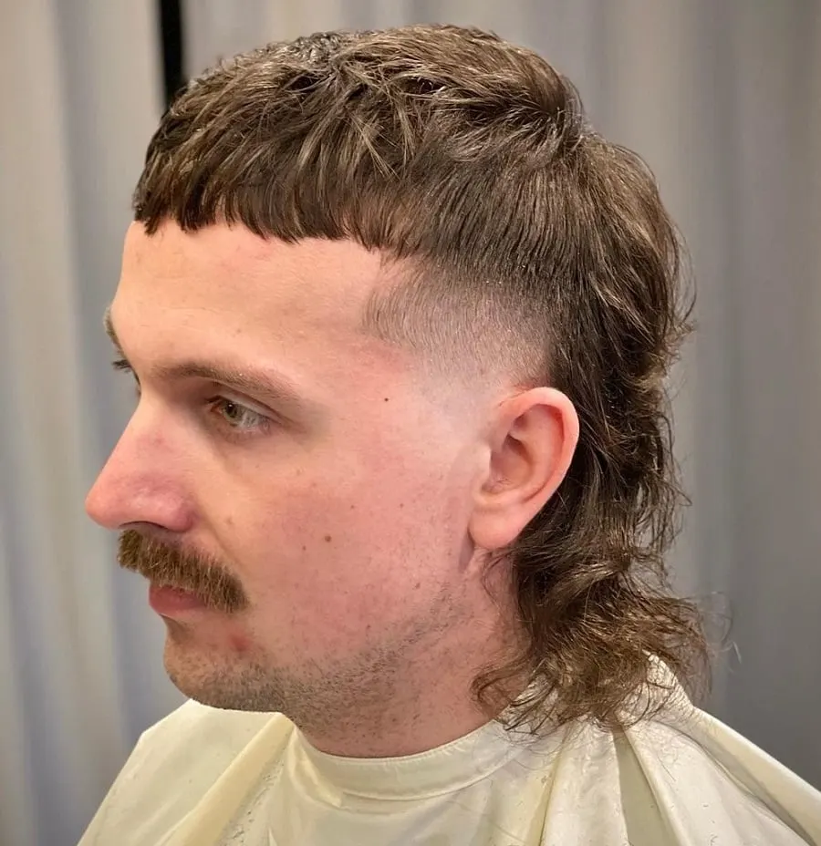 male bowl cut mullet