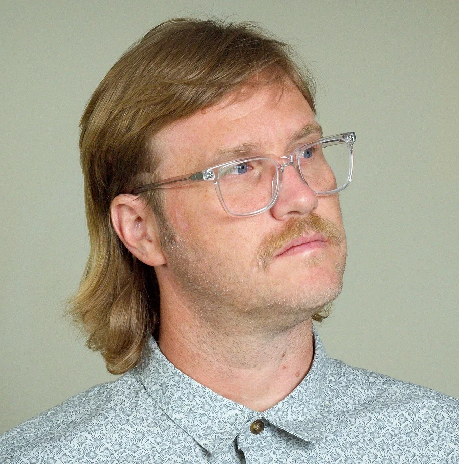 male mullet with glasses
