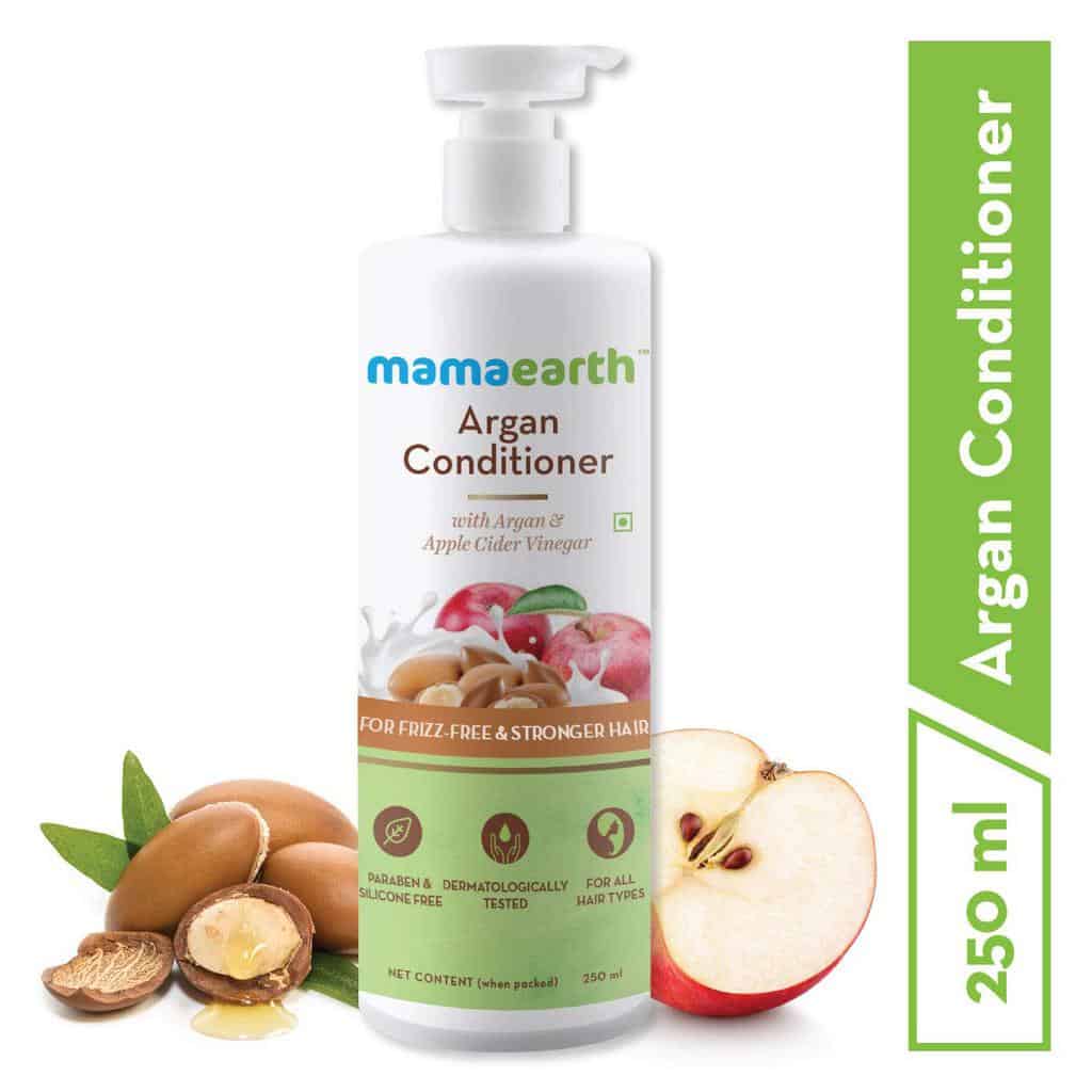 mamaearth argan & apple cider vinegar hair conditioner for dry & frizzy hair