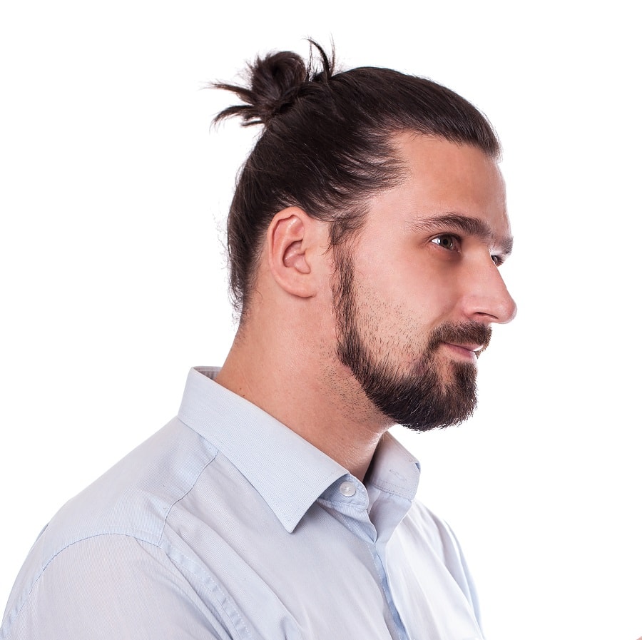 man bun for fat faces and double chins