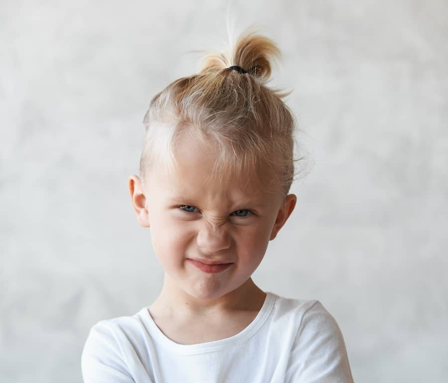 Image of Top knot hairstyle for 1 year old