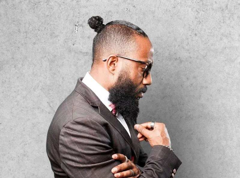 man bun for long black hair