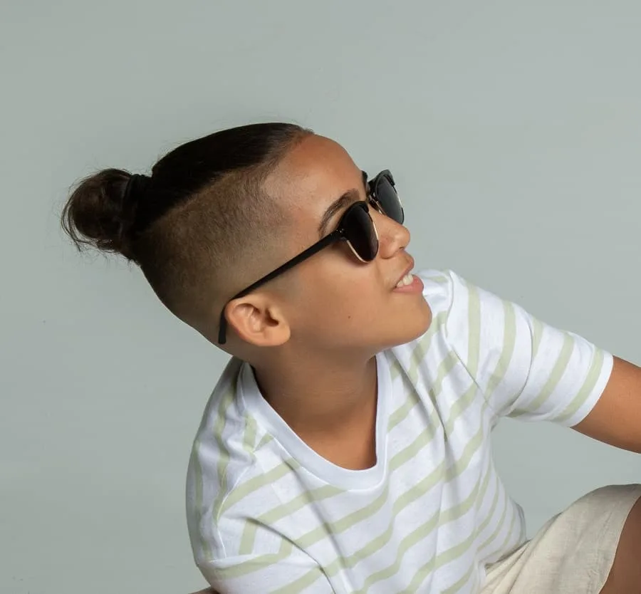 man bun undercut for little boys