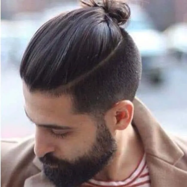 Sleek Man Bun with Fade