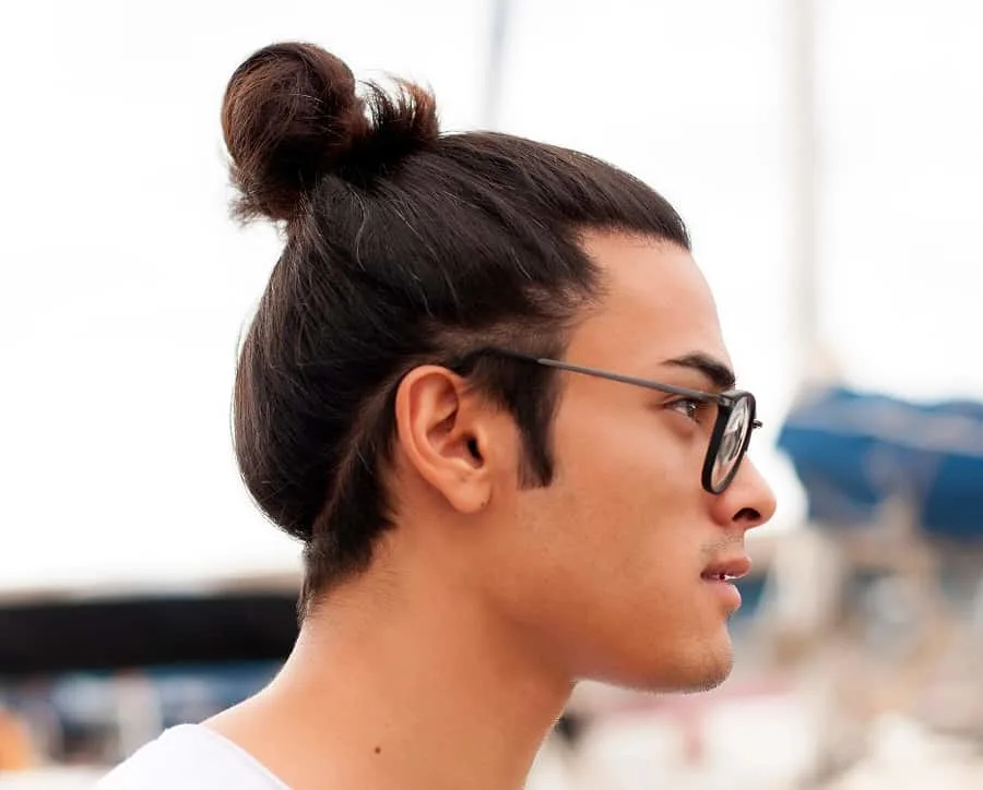 man bun with low undercut