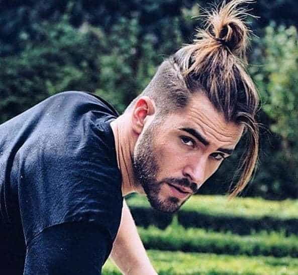 Tousled Man Bun with Shaved Sides