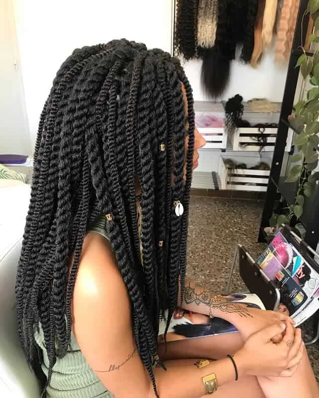 Thick Marley Braids with Accents