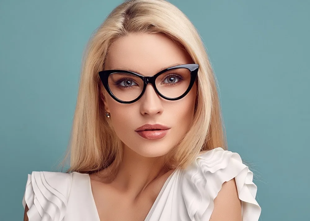 matching glasses with hair color - dark frames for light hair