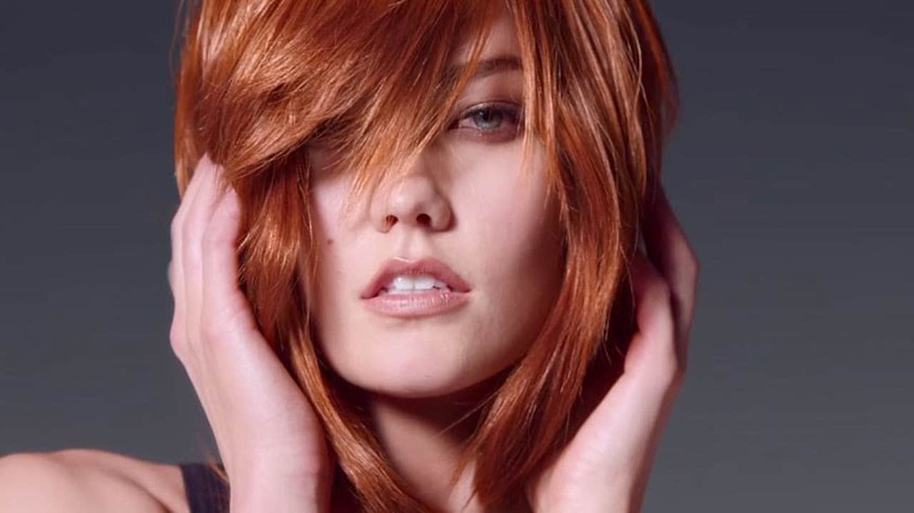 Golden copper hairstyle for girl