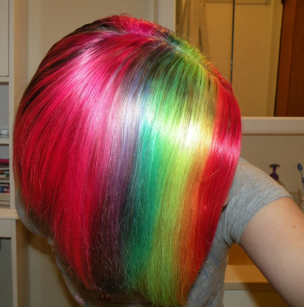  Highlight with Rainbow Hair Color for young girl