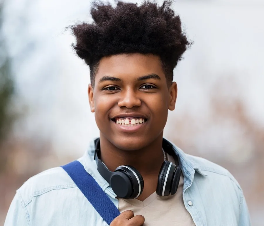 medium afro hair for boys