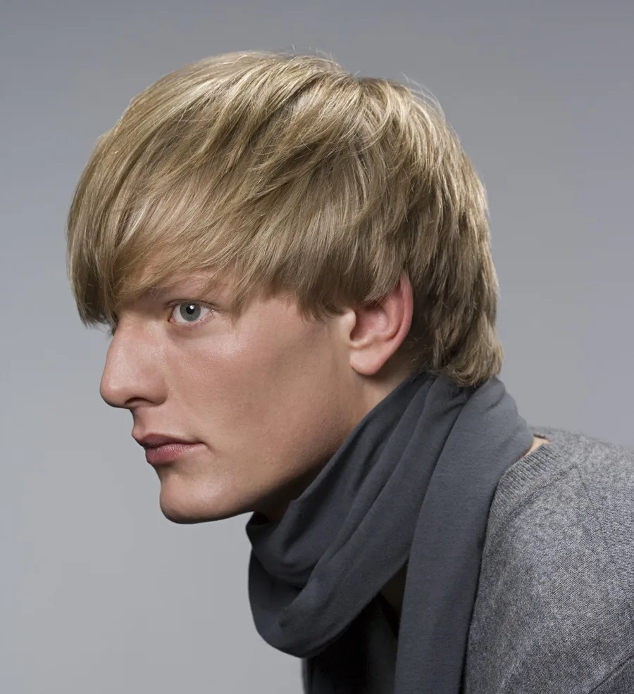 medium straight blonde hair for men