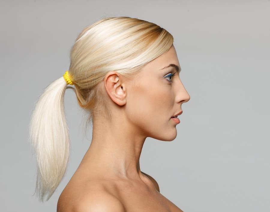 medium blonde ponytail