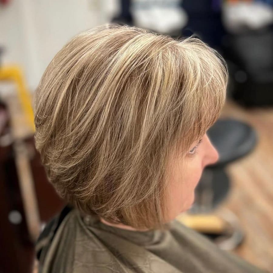medium bob with highlights for over 50