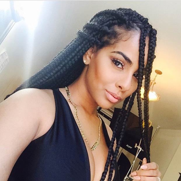 Cornrow mix box braids hair for black women