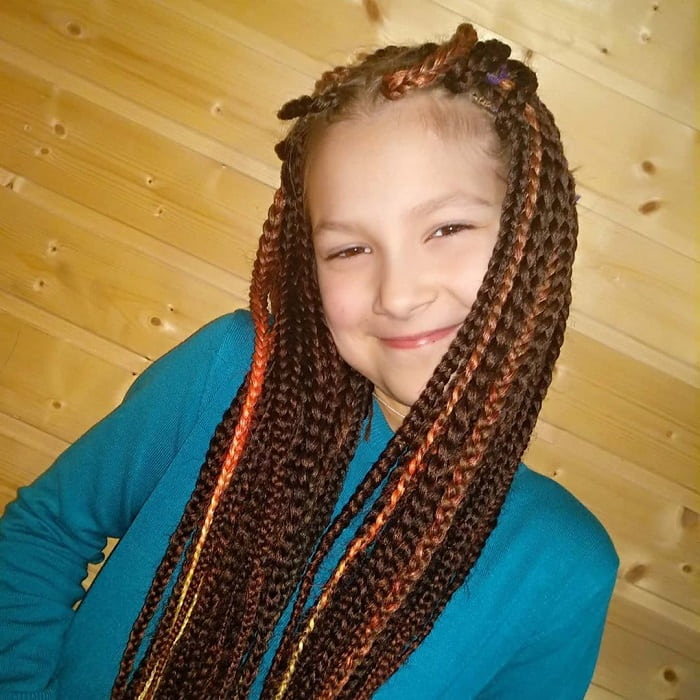 medium box braids for little girls