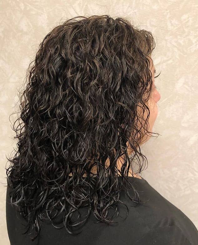 medium curly perm hair