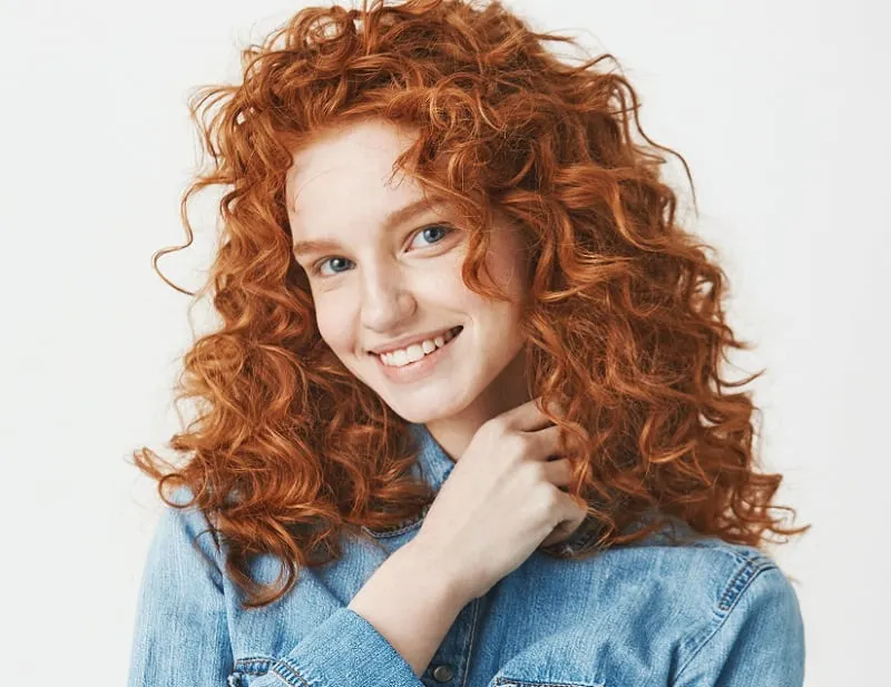 medium curly red hair