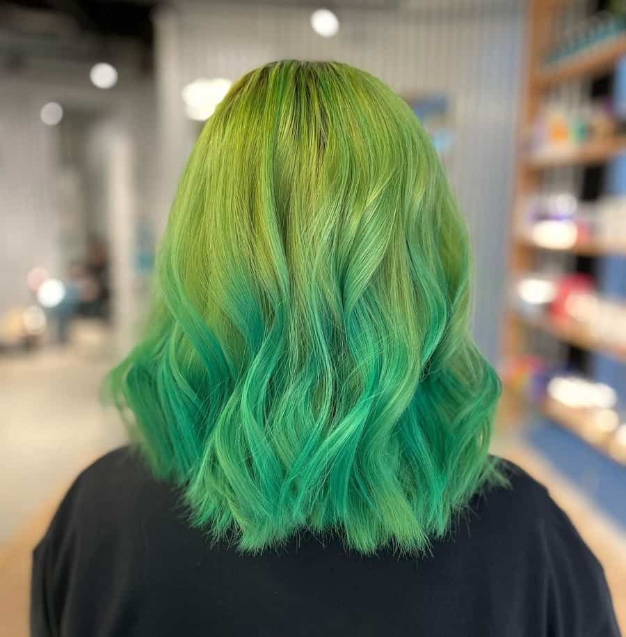 medium green ombre hair