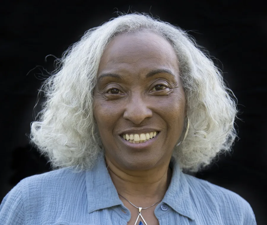 medium grey bob for black women over 60