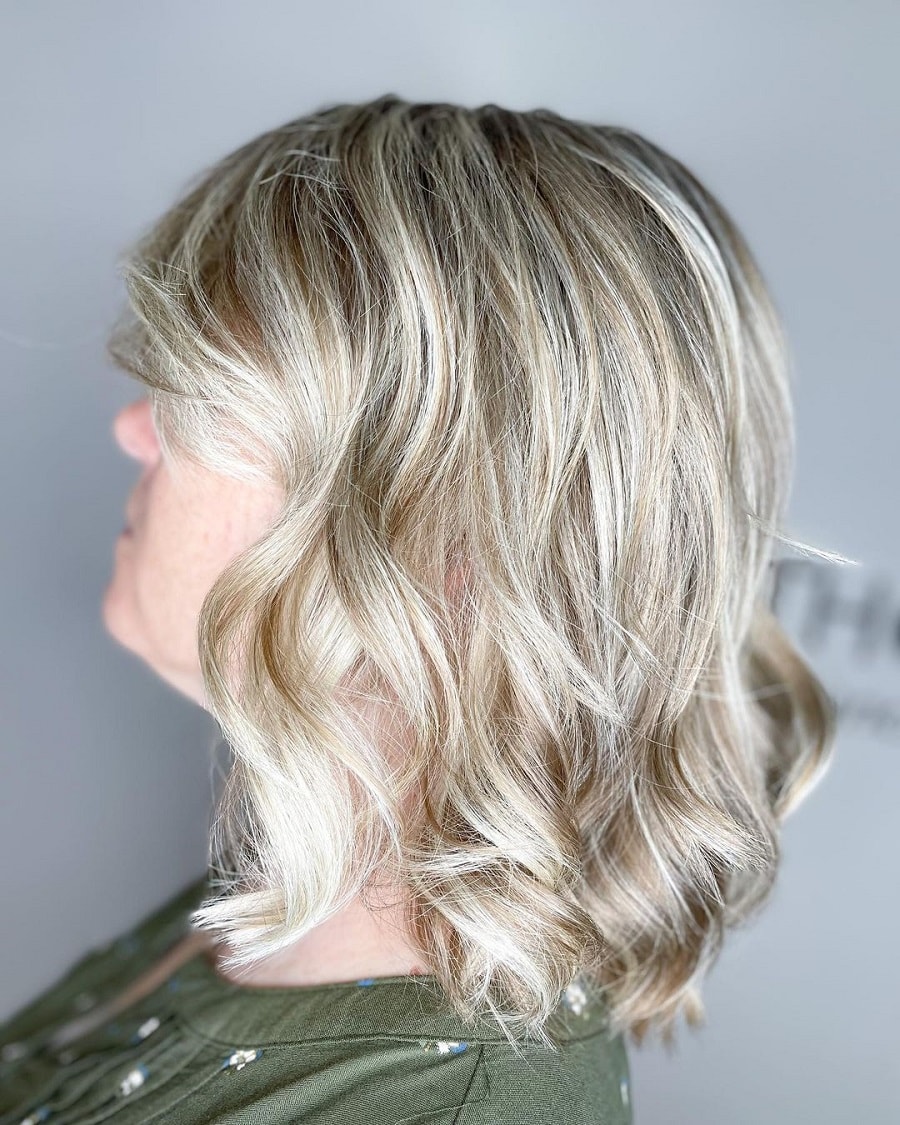 medium gray hair with blonde highlights