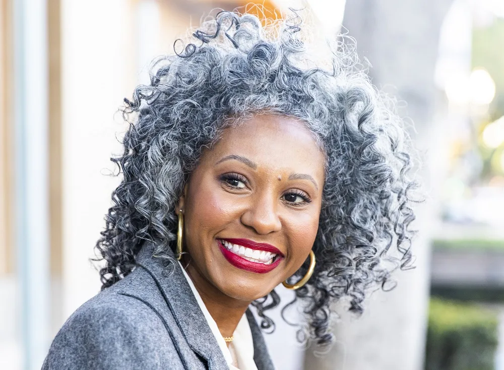 medium grey hairstyle for black women
