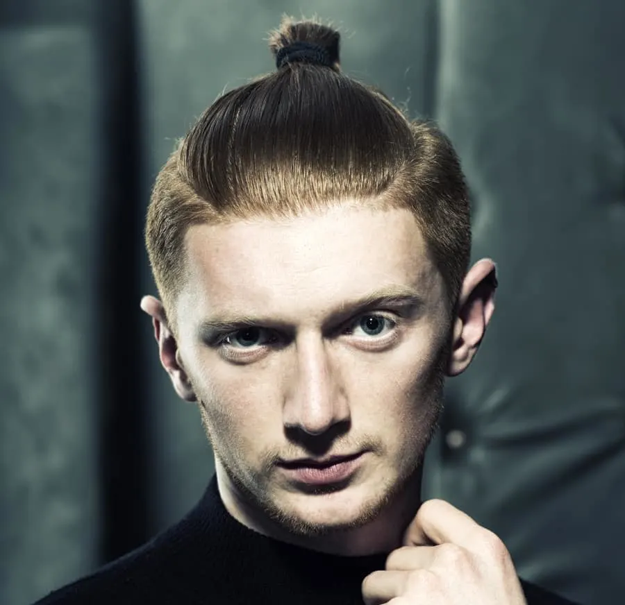 medium hair bun for teen boys