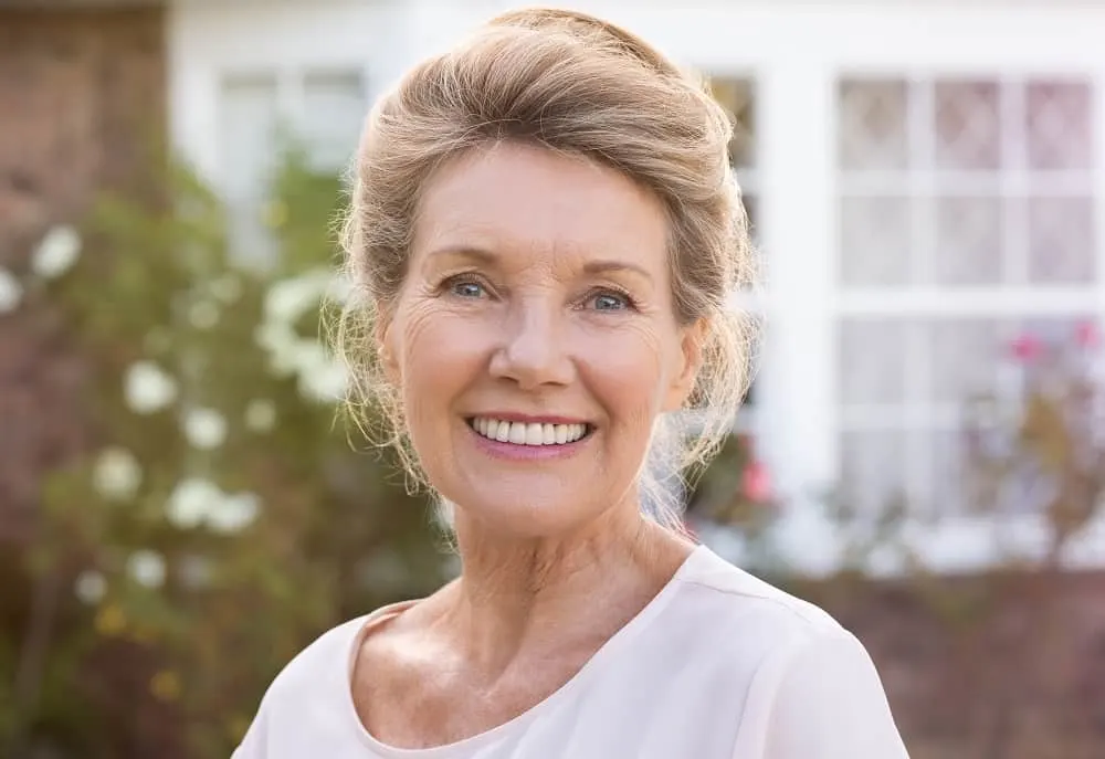 medium hair updo for older women