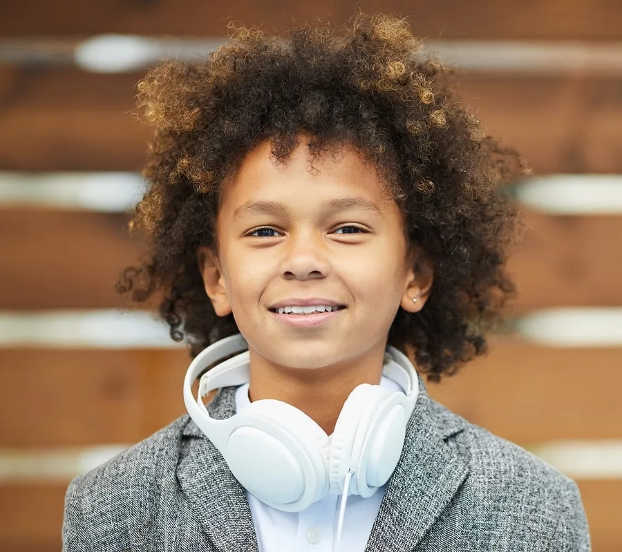 medium afro haircut for boys