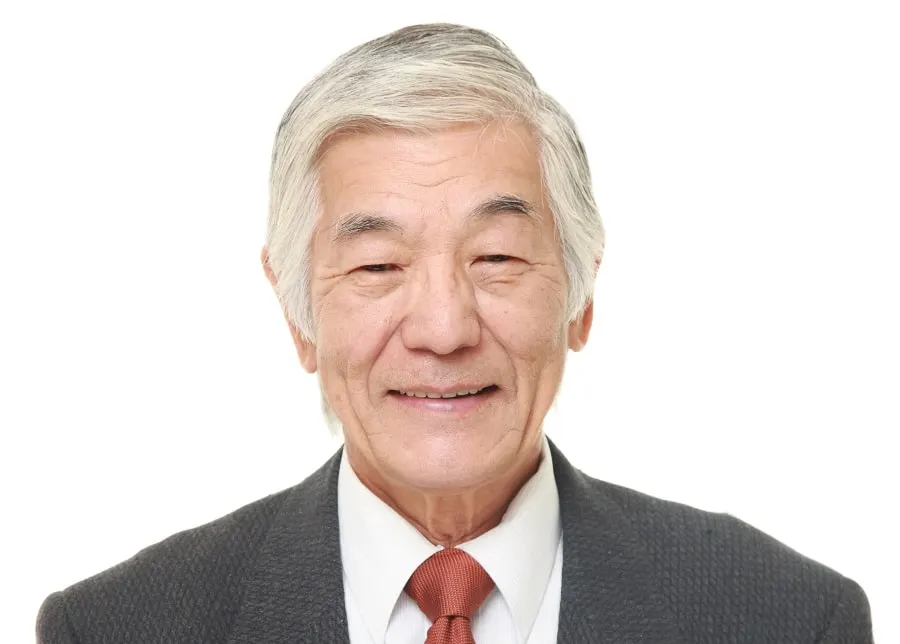 medium hairstyle for Asian men over 70