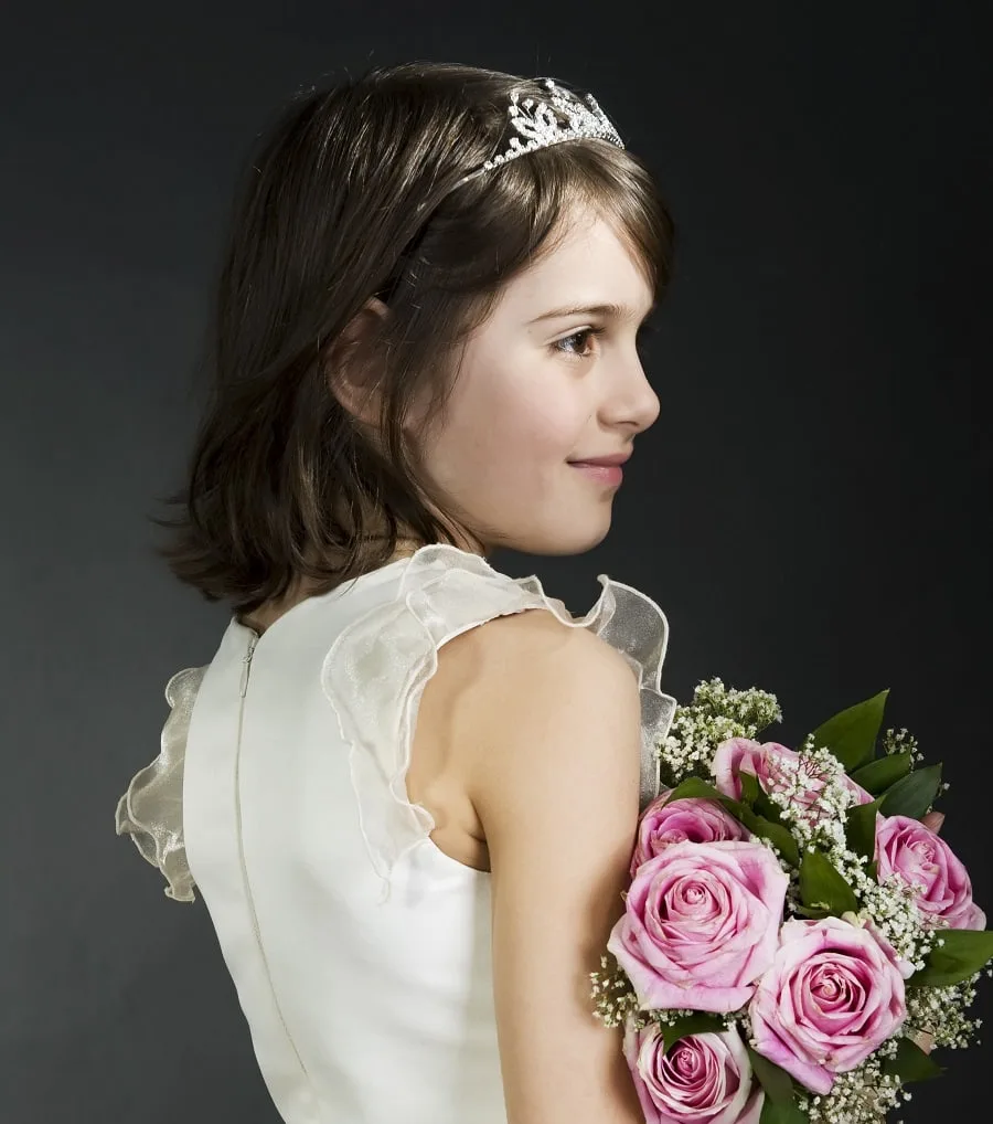 medium hairstyle for junior bridesmaids