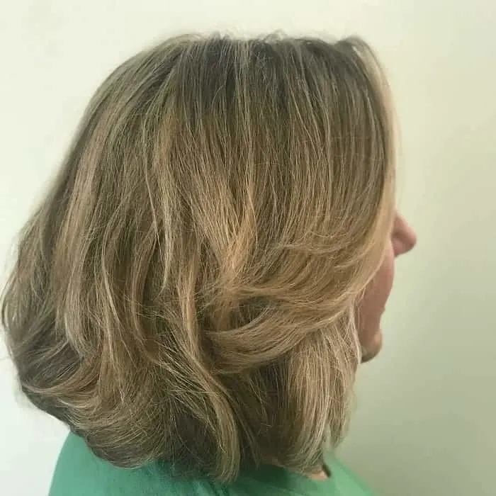 back swept medium layered bob