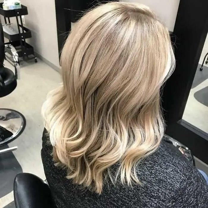 shoulder length platinum blonde hair