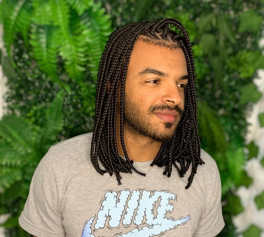 medium length box braids for men