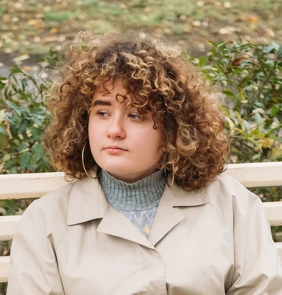 medium length curly hair for overweight women