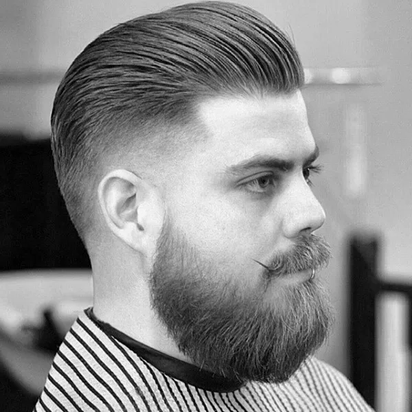 Medium length tapered crew cut for men